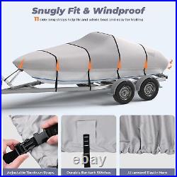 Upgrade Heavy Duty Waterproof 1200D Boat Cover Marine Grade Fit V-Hull Bass Boat