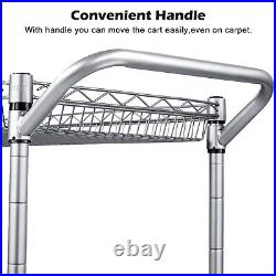 WDT Commercial Grade Heavy Duty Utility Cart 990Lbs Capacity, 3 Tier Wire Rol