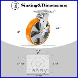 WEIBIDA 8 Inch Heavy Duty Casters Set of 4, Industrial Grade Casters NEW