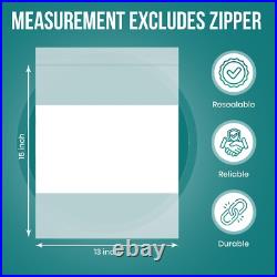 WHITE BLOCK HEAVY DUTY 2 Mil Clear Zip Seal Bags Reclosable Top Lock Plastic