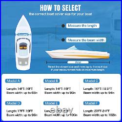 Waterproof 1200D PU Boat Cover with Motor Cover, 17-19' Marine Grade Heavy Duty