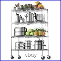 Wire Shelving Unit with Wheels, 2400LB Heavy Duty NSF Commercial-Grade Adjust