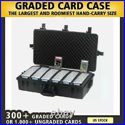 XXL Graded Card Storage Box Heavy Duty Weatherproof Case Slab Holder Black PSA