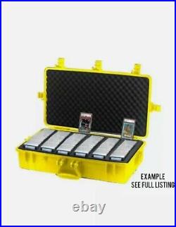 XXL Graded Card Storage Box Heavy Duty Weatherproof Case Slab Holder Yellow