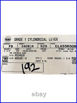 Yale PB5408LN Classroom Cylindrical Heavy Duty? Grade 1 Lever Lock